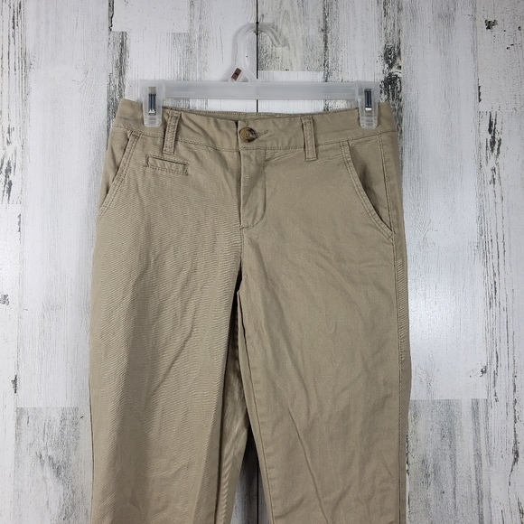 Aeropostale skinny dark tan khakis uniform pants women's size 0 - Picture 2 of 11